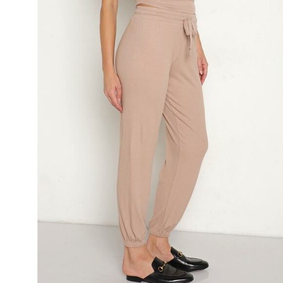 LNA Core Ribbed Beige/Nude Joggers XS - Picture 6 of 11